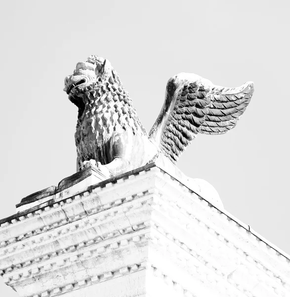 有翼ライオン像広場サン ・ マルコ ヴェネツィアの — ストック写真