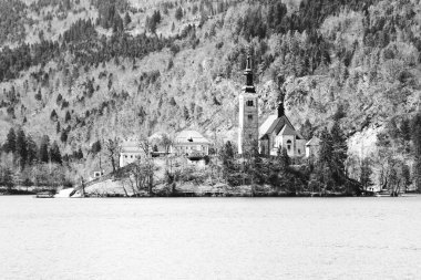 Kilise Adası Lake Bled Slovenya