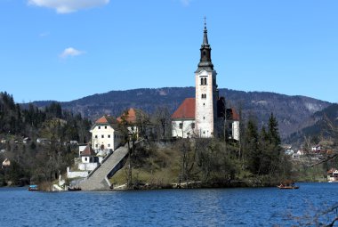 Kilise Adası Lake Bled Slovenya
