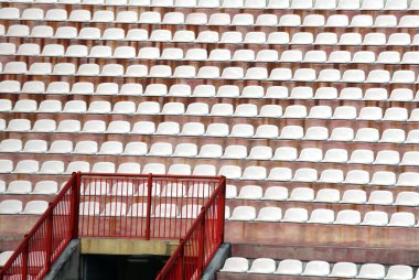 chairs in the stadium of football without the people clipart