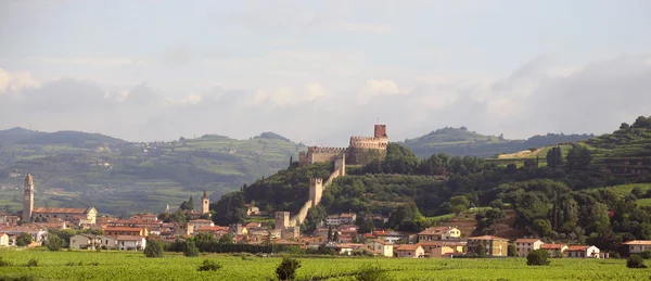 Castelo medieval de soave perto da cidade VERONA — Fotografia de Stock