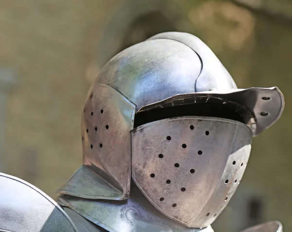 Old medieval helmet of a soldier of the king — Stock Photo, Image
