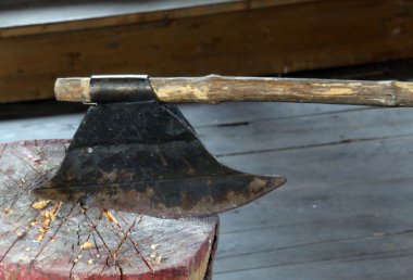 ancient medieval axe of the executioner