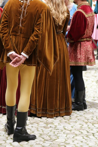 Medieval reenactment with costumed characters — Stock Photo, Image