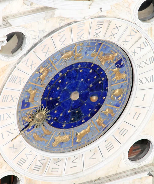 Clock of the tower in Venice with the zodiac signs — Stock fotografie