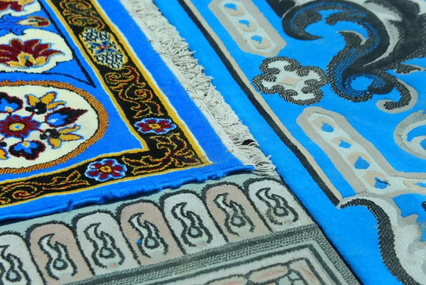 Antique rugs handmade with elaborate geometric figures — Stock Photo, Image