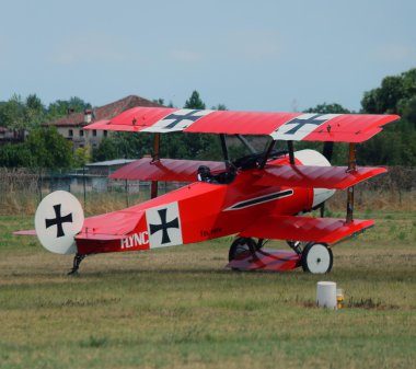 Thiene, Vicenza - Italy. 26th July, 2015:Red Triplane Fokker DR-