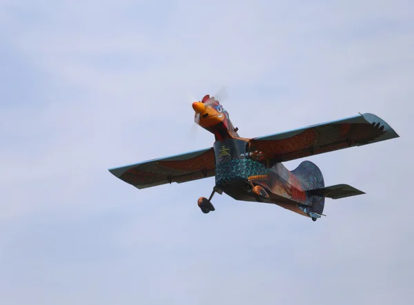 Thiene, Vicenza - Italy. 26th July, 2015: amazing hen airplane w — Stock Photo, Image