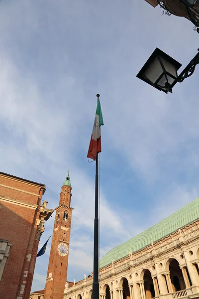 Italian Flag in the Vicenza City in Italy — Stock Photo, Image