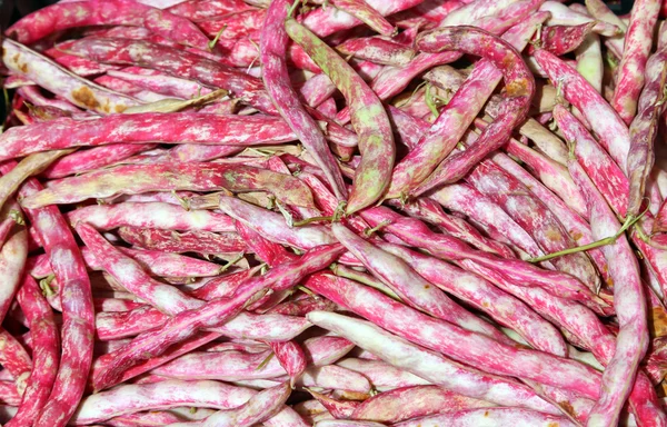 Haricots dans l'épicerie au marché aux légumes en été — Photo