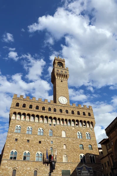 Florence Italië historische stadhuis genaamd Palazzo Vecchio — Stockfoto