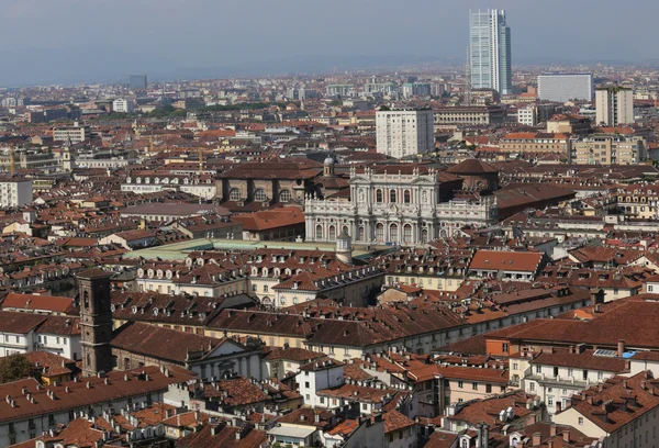 Vista panoramica dall'alto dalla città di Torino con la storia — Foto Stock