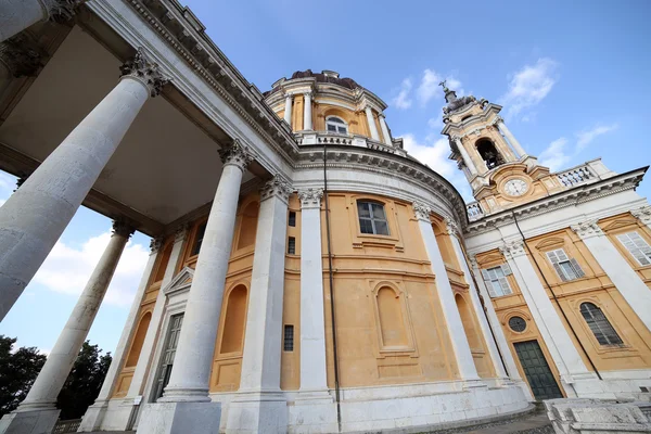 Historical  basilica of SUPERGA built above the city of Turin — Stock Photo, Image