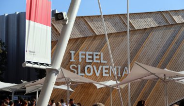 Milan, mı, İtalya - 8 Eylül, 2015. Expo Milano. Slovenya Pa