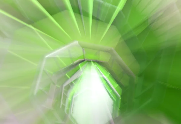 绿色地毯螺旋楼梯的幻觉 — 图库照片