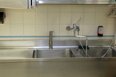 Endüstriyel mutfak büyük paslanmaz çelik evye