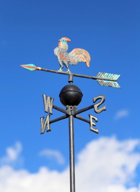 weathercock for measuring wind direction with the cardinal point clipart