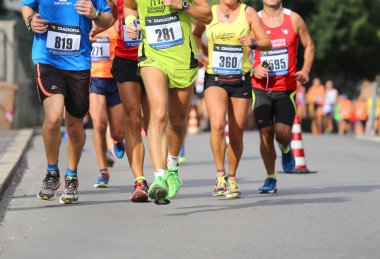 Vicenza, Italy. 20th September 2015.  Marathon runners on the road