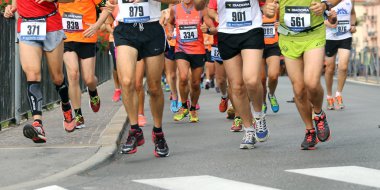 Vicenza, Italy. 20th September 2015.  Marathon runners on the road