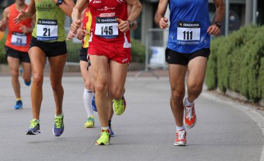 Vicenza, Italy. 20th September 2015.  Marathon runners on the road
