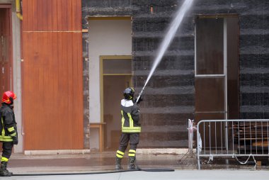 Firefighters extinguished the fire in the building