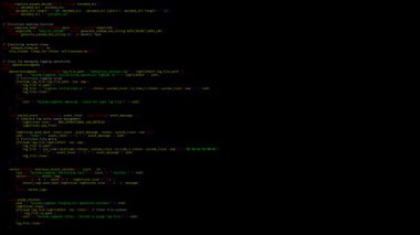 Bilgisayar kaynak kodu, hackleme sistemi veya bilgi güvenliği için uygun dijital akımlarda akıyor