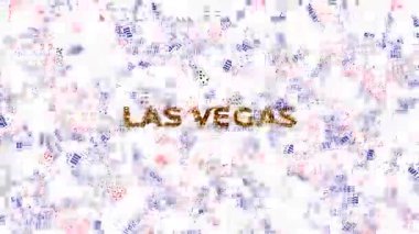 Kumar kartları, kumarhane ve bahis konsepti için ideal olan Las Vegas harfleri etrafında.