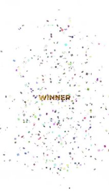 Büyük Altın Metin Kazananı beyaz arkaplan üzerinde dikey yerleşim