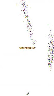 Büyük Altın Metin Kazananı beyaz arkaplan üzerinde dikey yerleşim