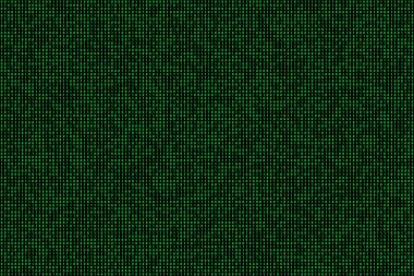 Bilgisayar bilimi yapay zekası için yeşil ikili kod numarası sıfır ve siyah arkaplan üzerinde bir.