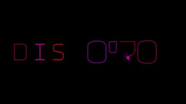 Büyük Renkli DISCO DISCO 70S siyah arkaplan yatay yerleşim üzerinde bir kıvılcım tarafından çizilmiş bir kıvılcım siyah arkaplan yatay düzeninde bir kıvılcım tarafından çizilmiş bir harf