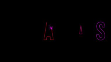 Büyük Renkli Deyimler Noel Baba CLAUS siyah arkaplan yatay yerleşim üzerine bir kıvılcım çizerek bir harf ortaya çıkıyor