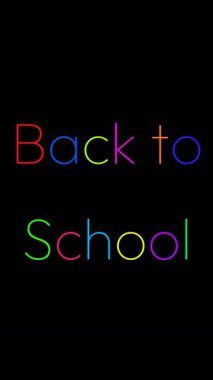 Büyük Renkli Deyimler Okula Dönüş Siyah arkaplan dikey düzeninde bir kıvılcım tarafından çizilmiş bir harf, siyah arkaplan dikey düzeninde bir harf, bir kıvılcım olarak çizilmiş