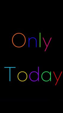 Büyük Renkli İfade Renkli İfade Sadece bugün siyah bir arkaplan üzerinde bir kıvılcım tarafından çizilmiş bir kıvılcım ile tek bir harf dikey dikey plan üzerinde bir harf çizildiğinde