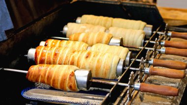 Trdelnik tipik tükürük pastası merkezi Avrupa