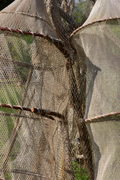 Balıkçılar tarafından hem denizde hem de nehirlerde kullanılan antika balıkçı ağları ve sepetleri.