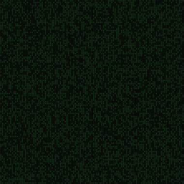 Koyu siyah arkaplan fütüristik teknoloji biçimi üzerindeki yeşil dijital ikili kod veri matrisi deseni