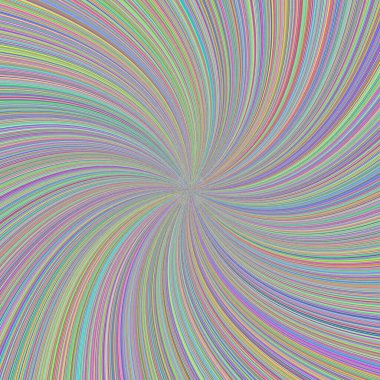 Sade arkaplanda çok renkli gökkuşağı çizgileri olan soyut dönen spiral desen hipnotik hipnotize edici tasarım yaratıyor.