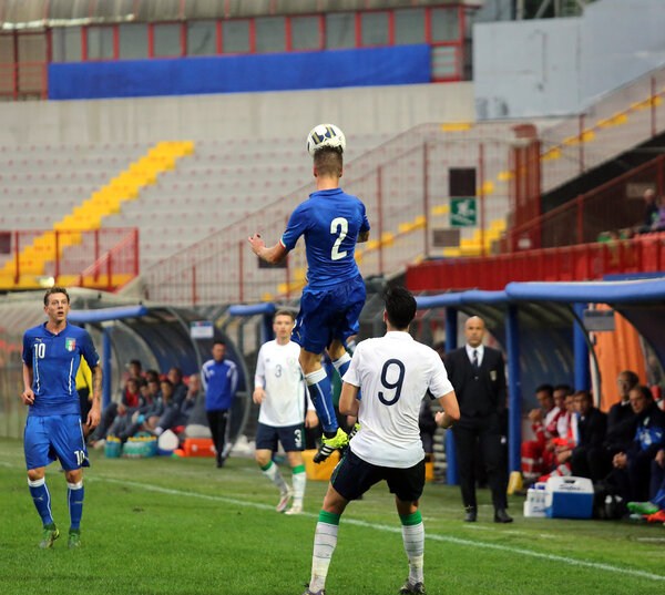 VICENZA, ITALY - October 13, 2015: UEFA Under-21 Championship, football match Italy vs and Republic of Ireland at Romeo Menti Stadium
.