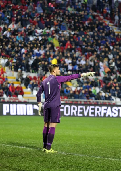 VICENZA, ITALY - October 13, 2015: UEFA Under-21 Championship , football match Italy vs  and Republic of Ireland at Romeo Menti Stadium. — 스톡 사진