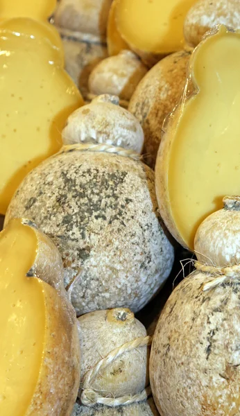 Σκαρμόζα ιταλικό τυρί για την πώληση στην αγορά τροφίμων — Φωτογραφία Αρχείου