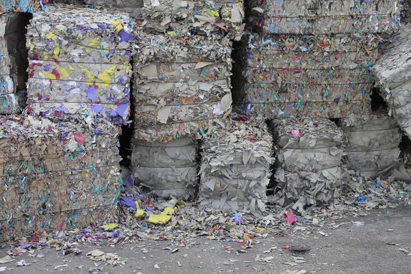 Montones de papel usado en la fábrica de papel — Foto de Stock