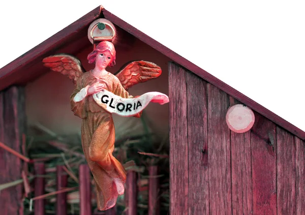 Angel statue and the words GLORIA symbol of peace — Stock Photo, Image