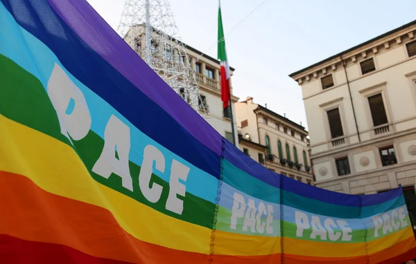 Vicenza (VI) Itália. 1 de janeiro de 2016. Marcha de paz ao longo do stre — Fotografia de Stock