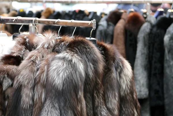 Luxury fur coat in vintage style — Stock Photo, Image