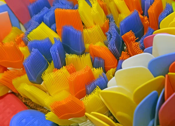 Many colorful kitchenware soft silicone — Stock Photo, Image