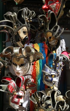 Venedik İtalya karnaval maskesi festivaller sırasında