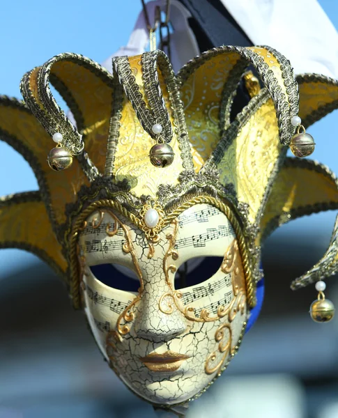 Venice Italy golden carnival mask — Stock Photo, Image