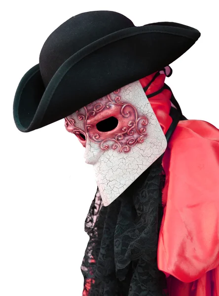 Venedigs karneval kostym av adelsman med inredda mask — Stockfoto