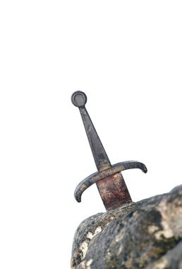 fo ortasında taş efsanevi Excalibur Kılıç